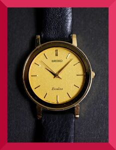 セイコー SEIKO エクセリーヌ EXCELINE クォーツ 3針 7321-0390 女性用 レディース 腕時計 W617 稼働品