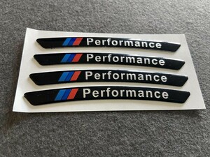 ◆BMW Performance◆8番◆ホイールリム ステッカー 装飾バッジ デカール スタイリング 傷を隠す 4枚セット アルミ 車用