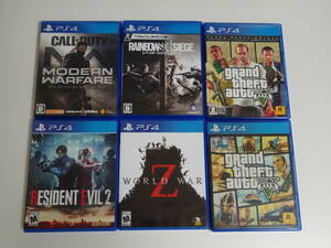 PS4　CODMW　R6S　GTA5　RE2　WWZ　ゲームソフト　まとめて