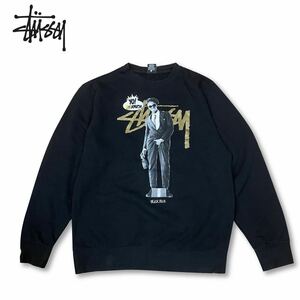 【限定レア】Stussy x Slick Rick Sweat Shirts Yo! MTV Rap ステューシー トレーナー ブラック スウェット クルーネック L スリックリック