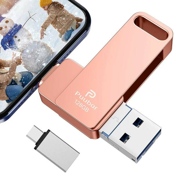 128GB iPhone USBメモリ 4in1 フラッシュドライブ PC/Android/iPad対応 