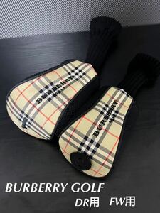 ☆美品☆BURBERRY GOLF ヘッドカバー ドライバー ウッド 希少 高級 バーバリー ゴルフ CB お洒落 レア burberry golf ブランド