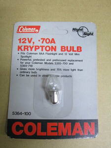 アウトレット！新品未使用 Coleman（コールマン）5364-100 交換用クリプトンバルブ（12V，0.45A）×2パック