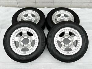 ★良品 深リム 送料込★EMR PRODUCT タイヤ ホイール (シルバー) 15×7JJ 6穴 139.7 -13 205/65R15 20年製 ハイエース 200系 4241