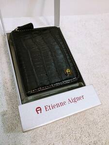 未使用 AIGNER アイグナー カードケース ブラック