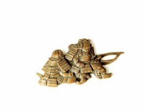 【6512】堤物（江戸～明治）オリジナル　銅製　武者　彫金　金具（初品・買取品）