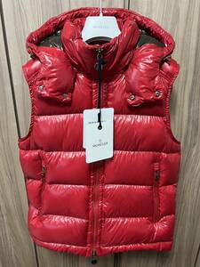 Mサイズ【未使用】MONCLER Bormes ダウンベスト　TG2　レッド　赤色　正規品　◆定価20万円◆