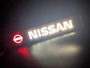 国内発送NISSAN 光る LED フロント グリル エンブレム 日産 ノート エクストレイル セレナフェアレディZ GT-R スカイラインリーフ キックス