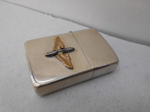 ビンテージ Zippo 3バレル ニッケルシルバー中古品 1946年製後期 US航空隊　菱目フリントホイール　ニッケルシルバーインナー付　EX