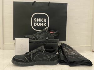 NIKE AIR JORDAN 1 low OG travis scott Black Phantom US8.5 26.5cm 国内正規 ナイキ エア ジョーダン トラヴィススコット 黒 