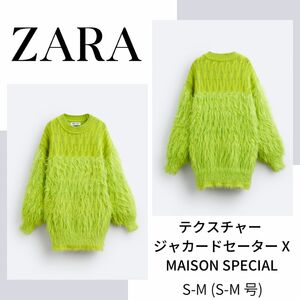 ザラ　テクスチャー ジャカードセーター X MAISON SPECIAL S-M