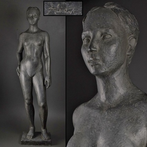乾漆 裸婦像 高さ114㎝ 在銘 1982年作 オブジェ 置物