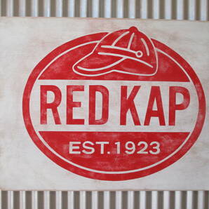 ビンテージサイン木製看板 RED KAP検）アドバタイジング企業販促ガレージデニムワークリーバイスLeeHEADLIGHTUSA50s60s70s80sの画像1