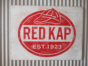 ビンテージサイン木製看板 RED KAP検）アドバタイジング企業販促ガレージデニムワークリーバイスLeeHEADLIGHTUSA50s60s70s80s