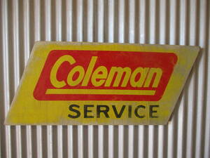 ビンテージサイン木製看板 COLEMAN検）アドバタイジング企業販促コールマンランタンキャンプガレージUSA50S60S70S80S