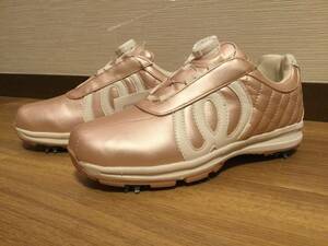  new goods unused *M*U SPORTS pink × white golf shoes 23.5cm