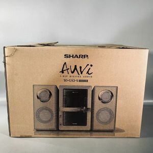 Z2-1001【SHARP】未使用・シャープ 1ビットデジタルシステム SD-GX2-S シルバー 取説付きCD MD カセット チューナー アンプ スピーカー