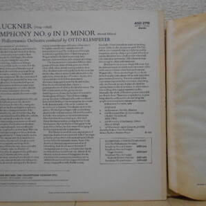 英HMV ASD-2719 クレンペラー ブルックナー 交響曲第9番 オリジナル盤の画像3