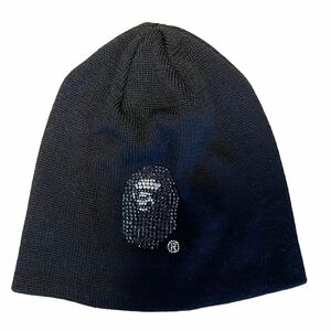 Rare a bathing ape Y2K Swarovski beanie Japanese label ア ベイシング エイプ スワロフスキー bapestar ベイプスター human made 90s