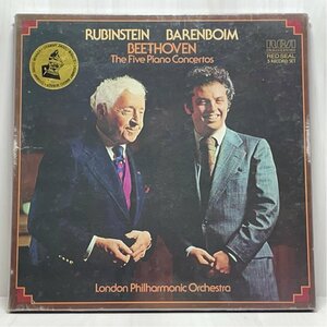 ☆未開封 ベートーヴェン ピアノ協奏曲全集 ルービンシュタイン バレンボイム ロンドンPO 米RCA CRL5-1415 5LP BOX