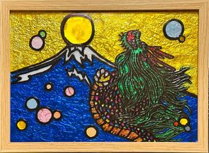 ステンドグラスガラス絵の具グラスデコアート富士山沖縄イラスト犬猫鳥花海月