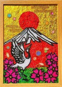 ステンドグラスガラス絵の具グラスデコアート富士山沖縄イラスト犬猫鳥花海月