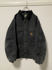 黒！00s Carhartt カーハート トラディショナルジャケット コート ダック地 メキシコ製 ブラック サイズ2XL TALL☆90s 80s デトロイト