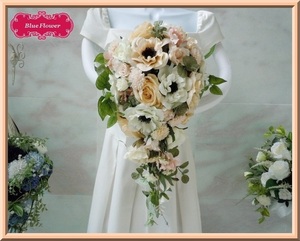 * pastel color *pi-chi& white anemone & rose. Cath ke-do bouquet * front ..u Eddie ng bouquet nyu Anne scalar free shipping 