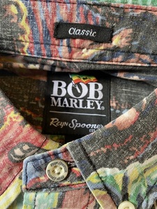 M（us)即決　新品未使用 　ReynSpooner ×BobMarley、ボブマーレー　限定コラボシャツ　レゲー　 スプーナークロス　アロハ 