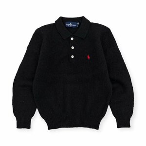 80s 90s vintage◆RALPH LAUREN ラルフローレン 襟付き ポロ ニット セーター サイズ M/ブラック 東京スタイル レディース ビンテージ