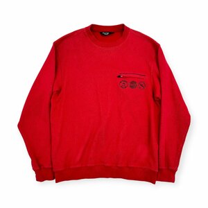 ゴルフ◆Munsingwear grandslam マンシング ポケット付き 長袖 トレーナー シャツ L/赤 レッド系/メンズ