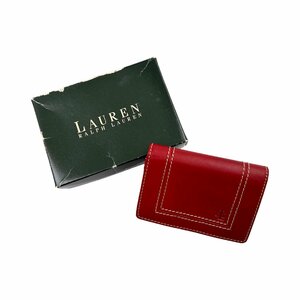 未使用◆タグ付き◆箱付き◆LAUREN RALPH LAUREN ラルフローレン ミニウォレット 財布 カードケース 小銭入れ パスケース/レッド