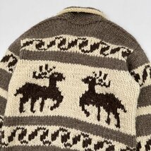 カナダ製◆ビンテージ◆Cowichan sweater ローゲージ カウチンニットセーター ジャケット カーディガン /トナカイ/木ボタン/オーバーサイズ_画像8