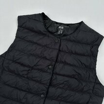 UNIQLO ユニクロ 2WAY ノーカラー ウルトラライトダウンベスト ジャケット Mサイズ / 黒 ブラック レディース k-208_画像2