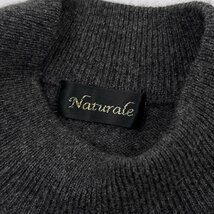 カシミヤ100%◆Naturale 花柄 フラワーデザイン ビーズ付き カシミア ハイネック ニットセーター L程度 / グレー レディース_画像3