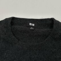 カシミヤ100%◆UNIQLO ユニクロ ニット セーター サイズM/ダークグレー系/メンズ カシミア m-74_画像4