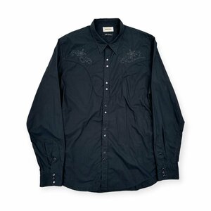 DIESEL ディーゼル 刺繍デザイン 星 スター ウエスタンシャツ 長袖シャツ Lサイズ /ネイビー 濃紺 系 コットン