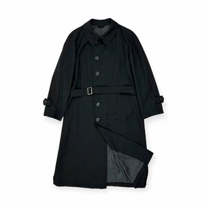 希少 A.A.R Yohji Yamamoto × D'URBAN ヨウジヤマモト ダーバン 上質生地 ロング ステンカラーコート L / 着丈124 黒 ブラック 日本製