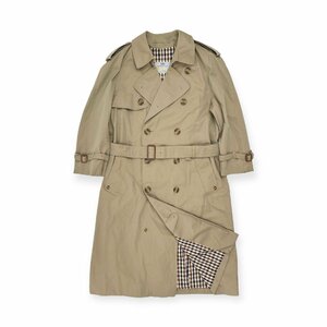 イングランド製◆Aquascutum アクアスキュータム 裏チェック トレンチコート 38/ベージュ/英国製/70's 80's/ビンテージ