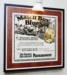 ブラインド・レモン・ジェファーソン/20s レコード 通販 ポスター/額装/Blind Lemmon Jefferson/Match Box Blues Art interior decorate
