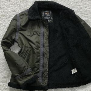 美品/希少L アルファ B-3 フライトジャケット ボアジャケット ブルゾン ミリタリージャケット ランチコート カーキ ALPHA INDUSTRIES 春冬