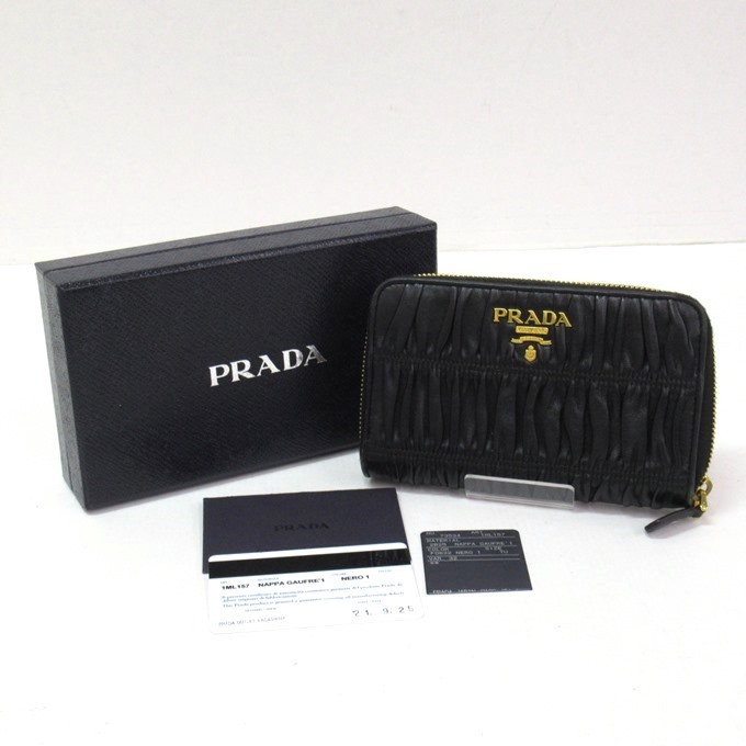 Yahoo!オークション -「prada ラウンドファスナー長財布 nero ブラック 