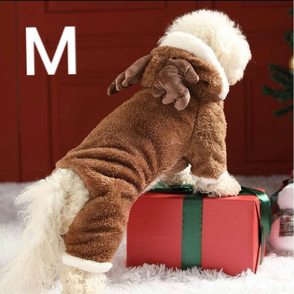 Mサイズ 犬 猫 コスプレ トナカイ クリスマス コスチューム 裏起毛 