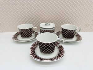 Noritake ノリタケ Versatone バーサトーン カップ&ソーサー3客 シュガーポット 4つ葉クローバー 食器