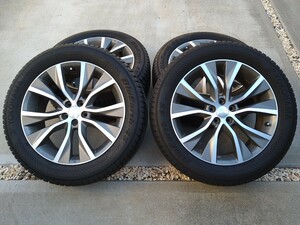 レガシィワゴンより取り外し　スバル純正ラジアルタイヤアルミセット　225/55R18　YOKOHAMA　BluEarth-4S　2021年製　4本　5穴　送料無料