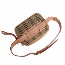 （未使用　展示品）バーバリー BURBERRY ノバチェック ウエストポーチ ボディバッグ 斜め掛け キャンバス レザー ピンク ベージュ 8007510_画像6