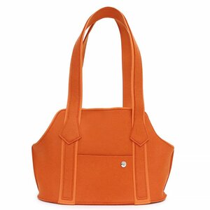 （未使用　展示品）エルメス HERMES パタポン ドッグキャリー 犬用バッグ キャット 猫 トート バッグ ショルダー レザー フェルト オレンジ