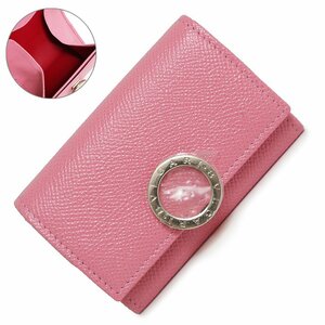 （新品・未使用品）ブルガリ BVLGARI ブルガリ ブルガリ ロゴクリップ コインケース 小銭入れ レザー ピンク レッド ゴールド金具 287496