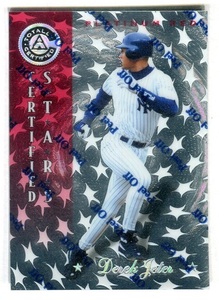 【MLB】1997 Pinnacle Totally Certified Platinum『Derek Jeter(Stars Certified)』Red 0345/3999 3999枚限定