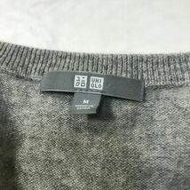 《良品◎》UNIQLO ユニクロ★上質カシミヤ100％*Vネック*ニット*セーター*グレー*サイズM(MW2705)◆S60_画像4